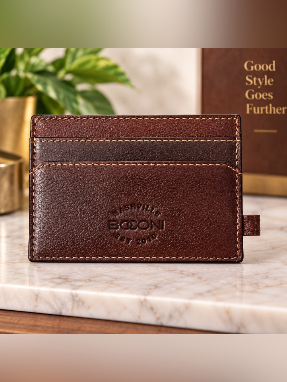 BOCONI Nashville RFID Leather ID Card Case – Cognac – New With Tags